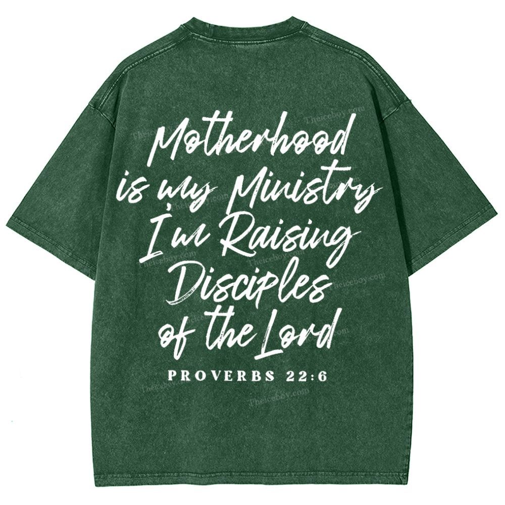 Mama Motherhood Is Way  Mother's Day Christ Washed T-Shirt