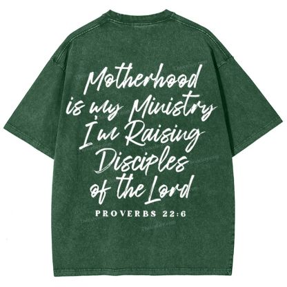 Mama Motherhood Is Way  Mother's Day Christ Washed T-Shirt