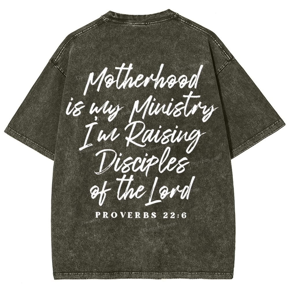 Mama Motherhood Is Way  Mother's Day Christ Washed T-Shirt