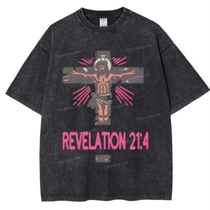 Revelation 21:4 Snowflake Vintage Washed T-Shirt