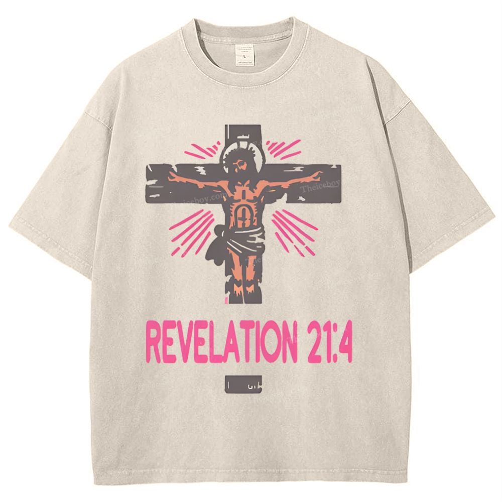 Revelation 21:4 Snowflake Vintage Washed T-Shirt