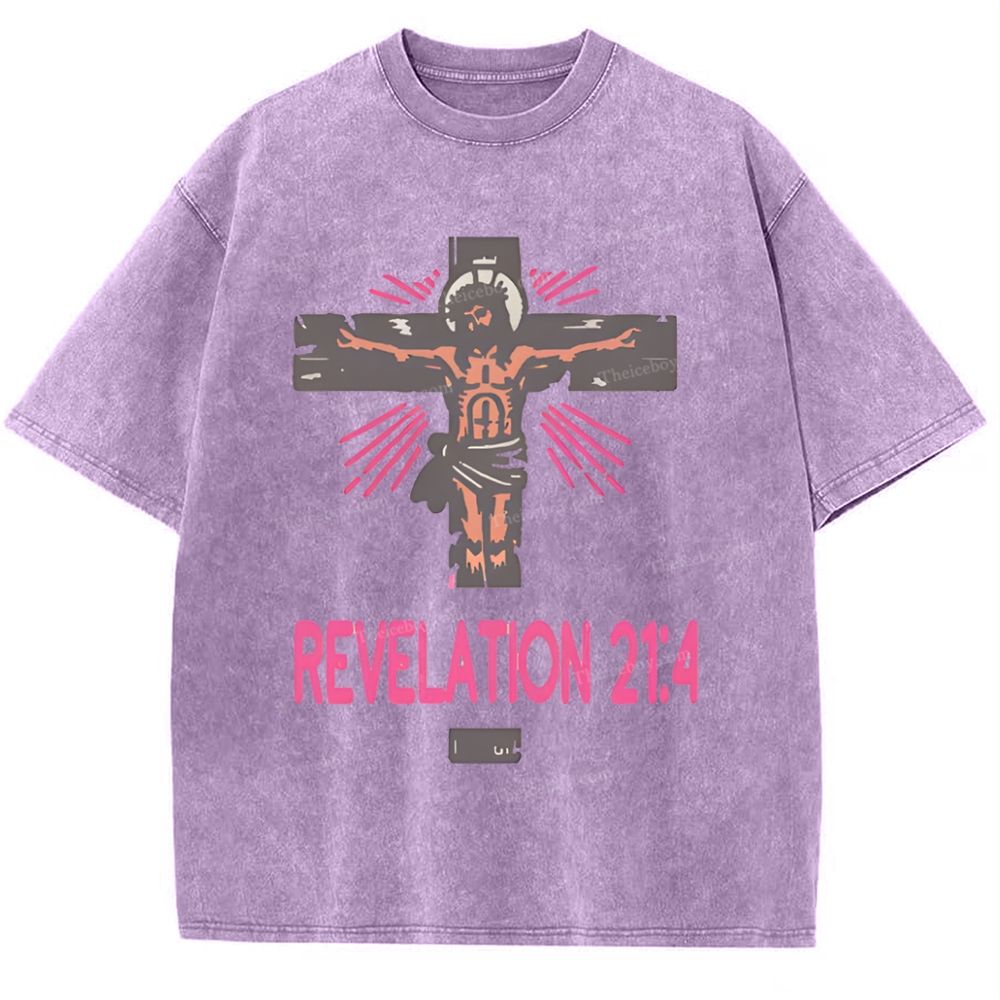Revelation 21:4 Snowflake Vintage Washed T-Shirt