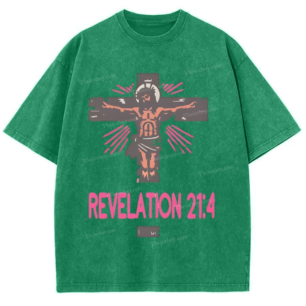 Revelation 21:4 Snowflake Vintage Washed T-Shirt