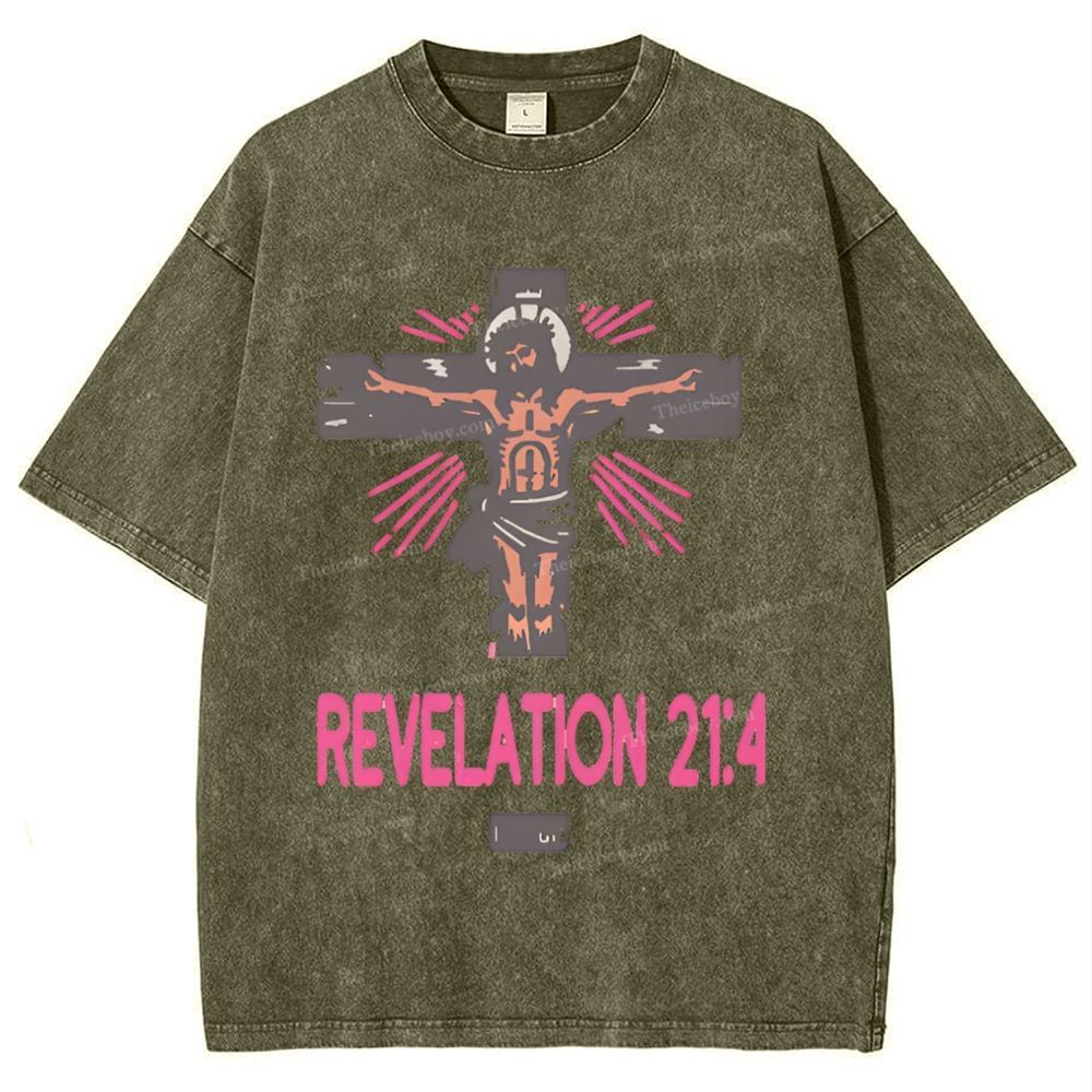 Revelation 21:4 Snowflake Vintage Washed T-Shirt