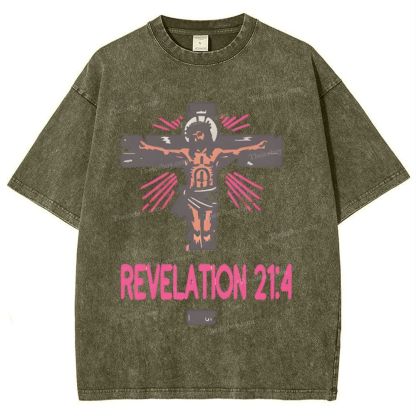 Revelation 21:4 Snowflake Vintage Washed T-Shirt