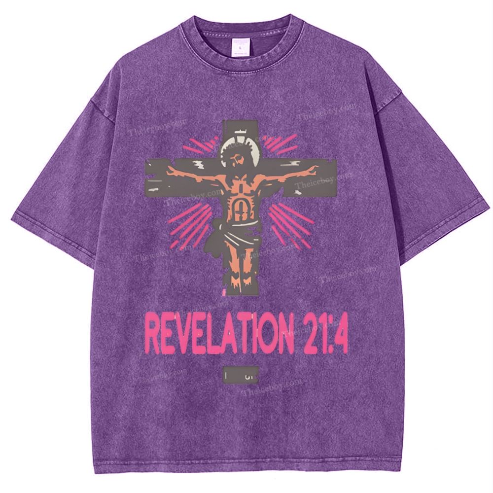 Revelation 21:4 Snowflake Vintage Washed T-Shirt