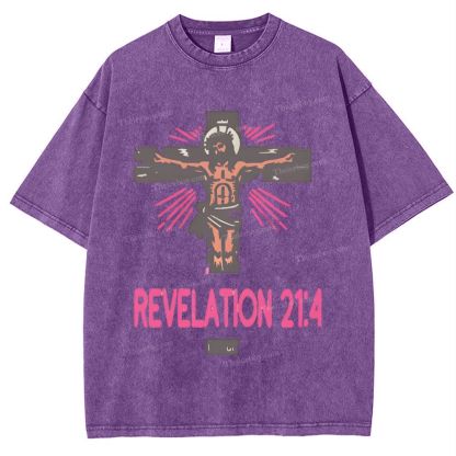 Revelation 21:4 Snowflake Vintage Washed T-Shirt