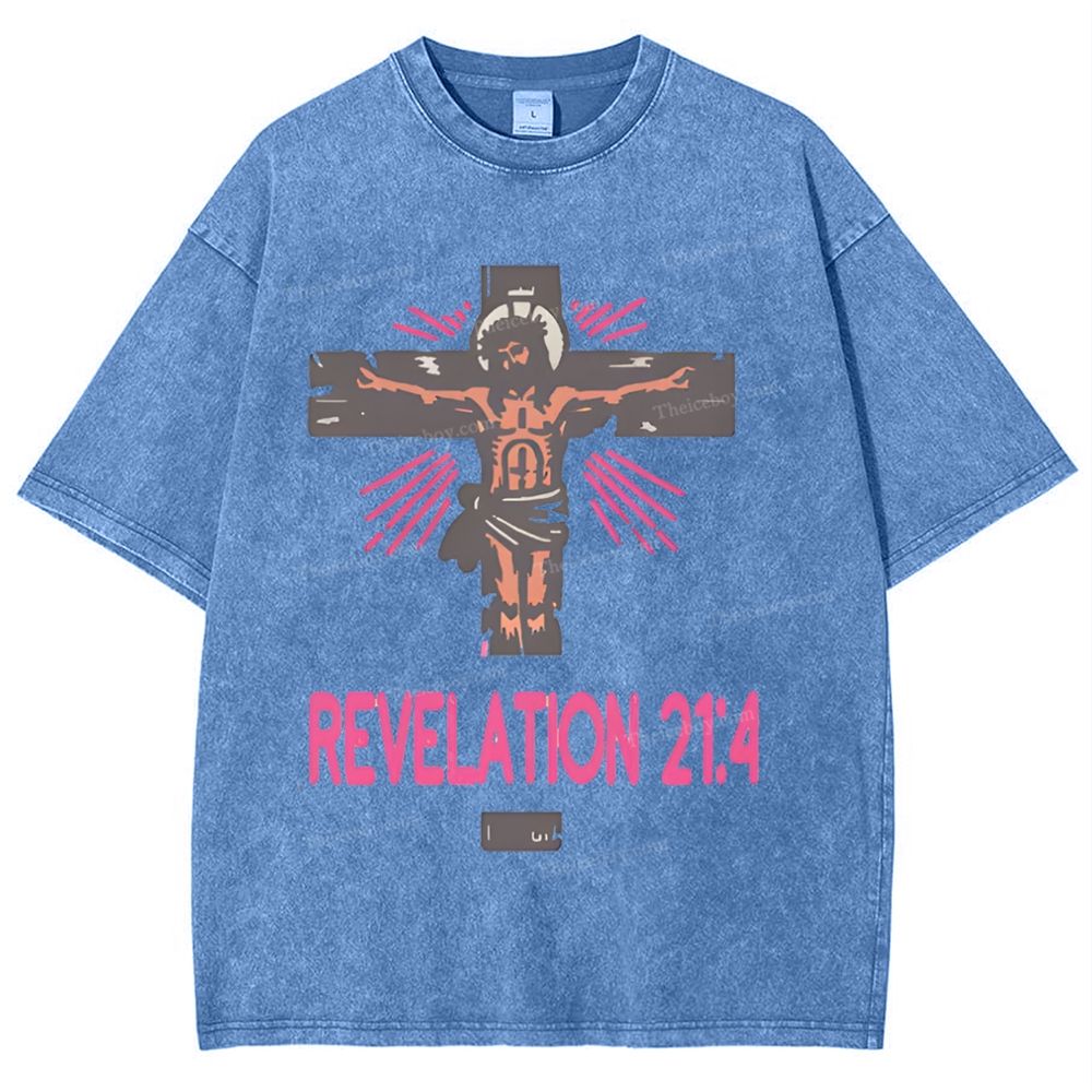 Revelation 21:4 Snowflake Vintage Washed T-Shirt