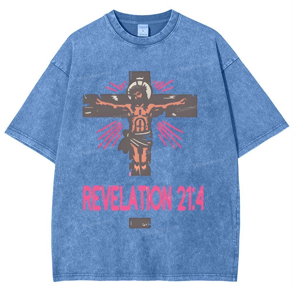 Revelation 21:4 Snowflake Vintage Washed T-Shirt