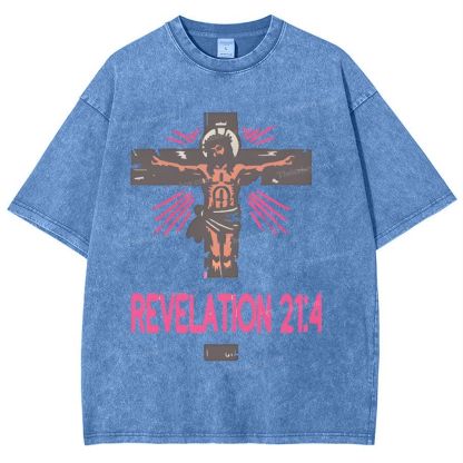 Revelation 21:4 Snowflake Vintage Washed T-Shirt