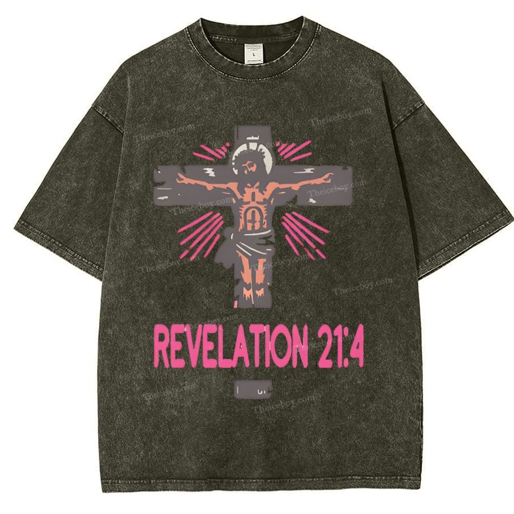Revelation 21:4 Snowflake Vintage Washed T-Shirt