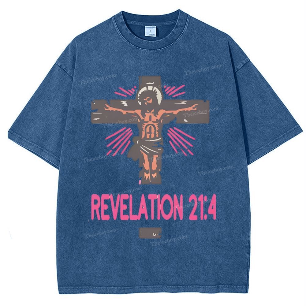 Revelation 21:4 Snowflake Vintage Washed T-Shirt