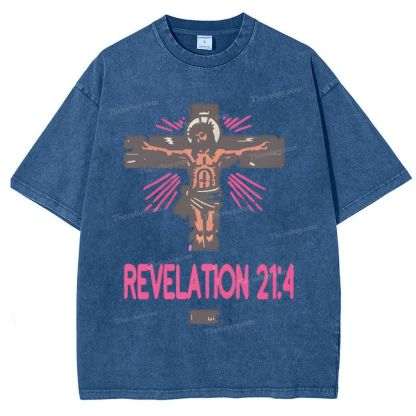 Revelation 21:4 Snowflake Vintage Washed T-Shirt