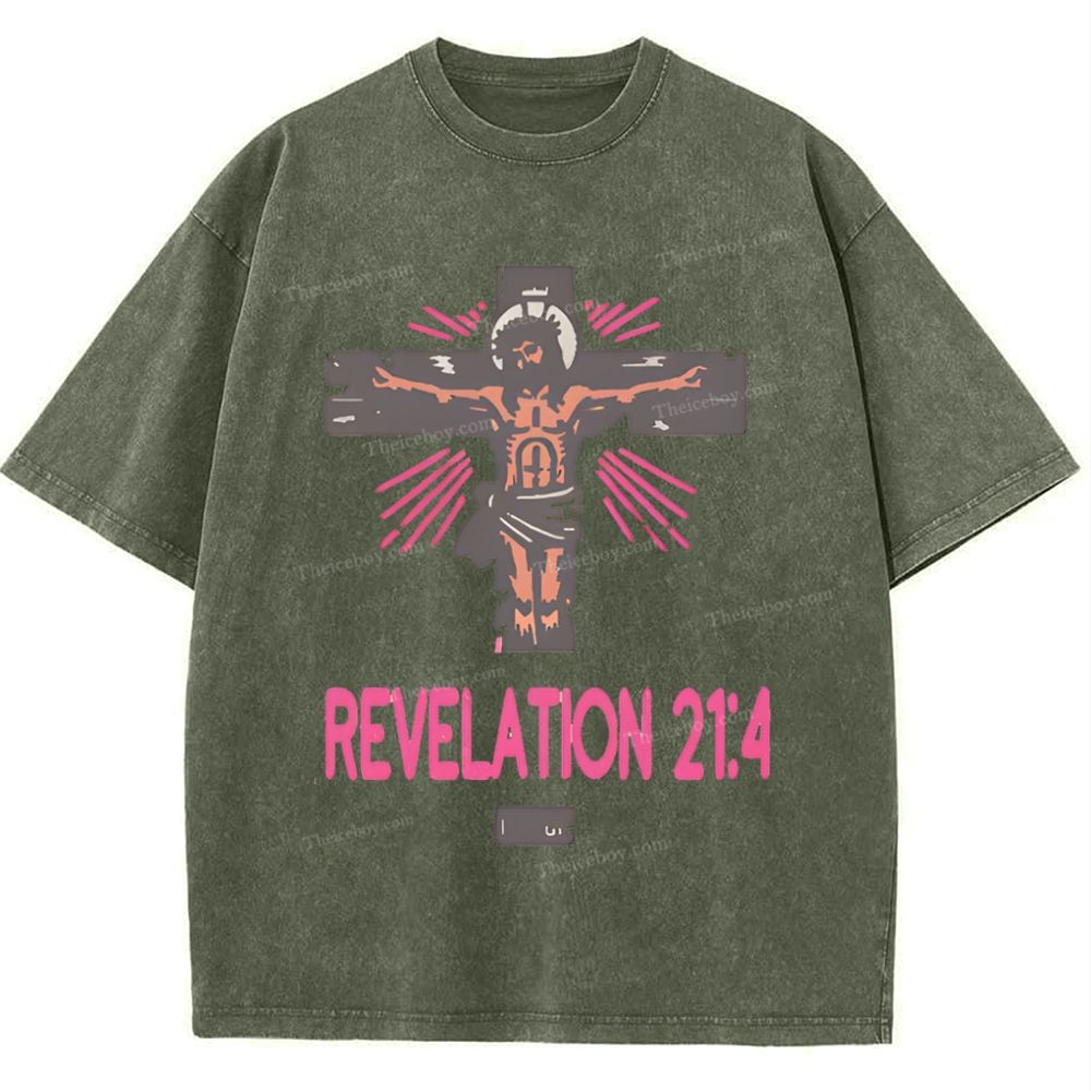 Revelation 21:4 Snowflake Vintage Washed T-Shirt