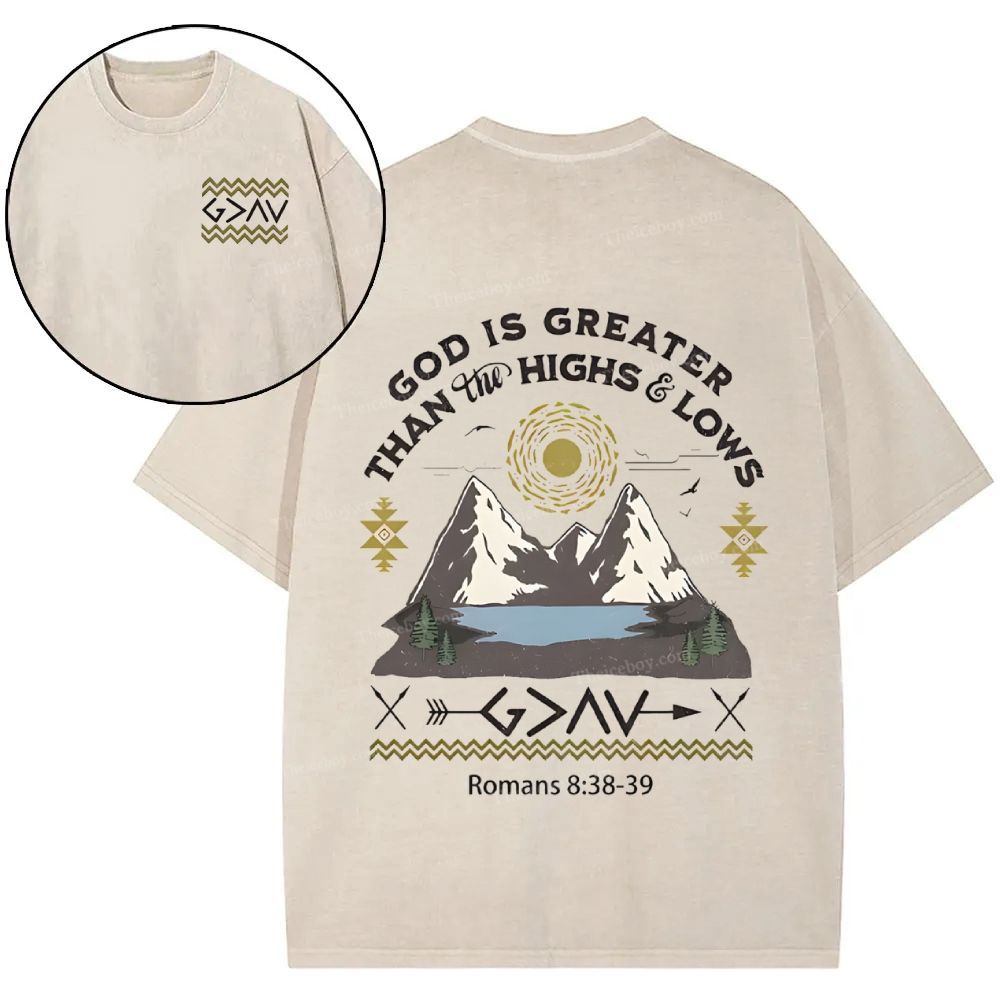 God Is Greater Snowflake Vintage Washed T-Shirt