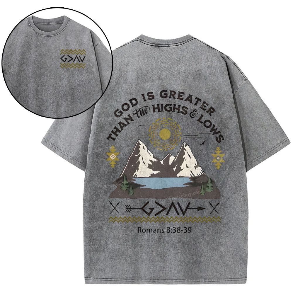 God Is Greater Snowflake Vintage Washed T-Shirt
