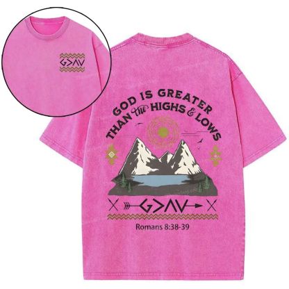 God Is Greater Snowflake Vintage Washed T-Shirt