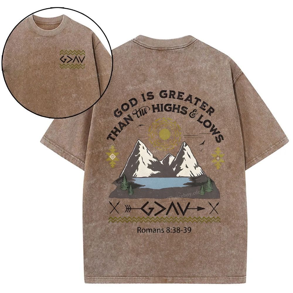 God Is Greater Snowflake Vintage Washed T-Shirt