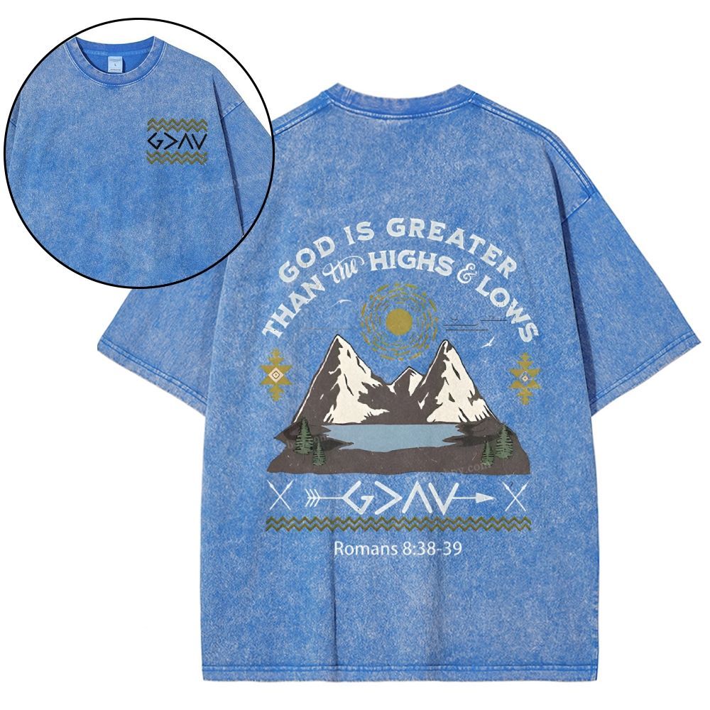 God Is Greater Snowflake Vintage Washed T-Shirt