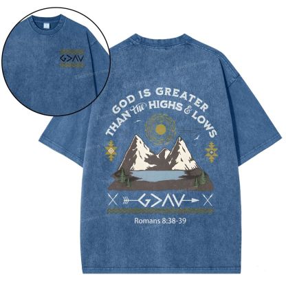 God Is Greater Snowflake Vintage Washed T-Shirt