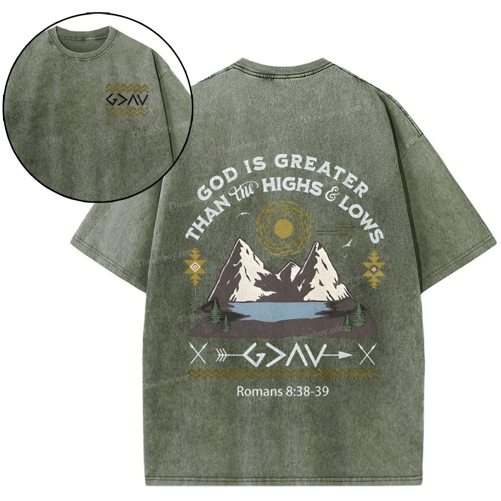 God Is Greater Snowflake Vintage Washed T-Shirt