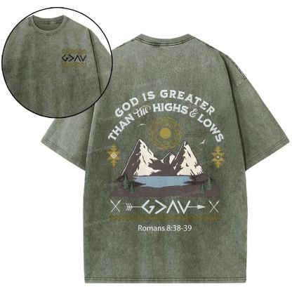 God Is Greater Snowflake Vintage Washed T-Shirt