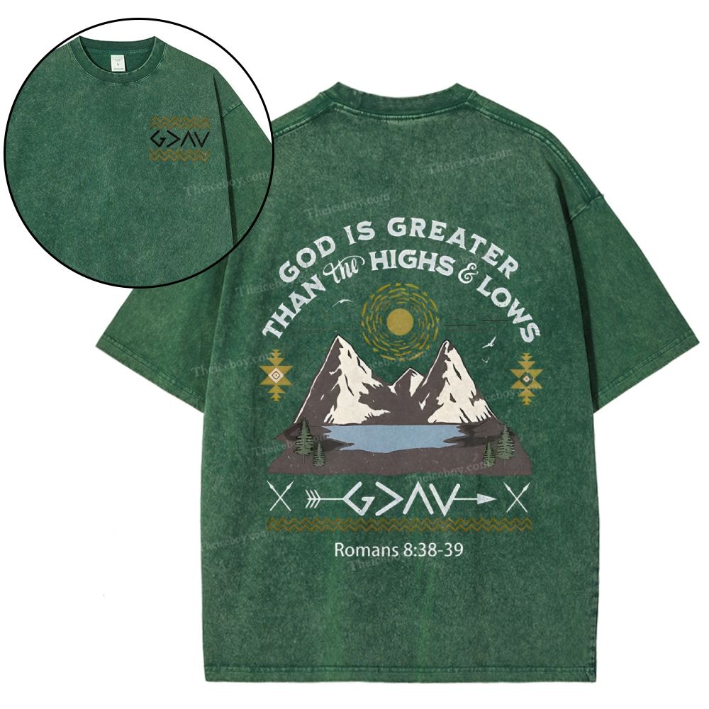 God Is Greater Snowflake Vintage Washed T-Shirt