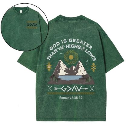God Is Greater Snowflake Vintage Washed T-Shirt