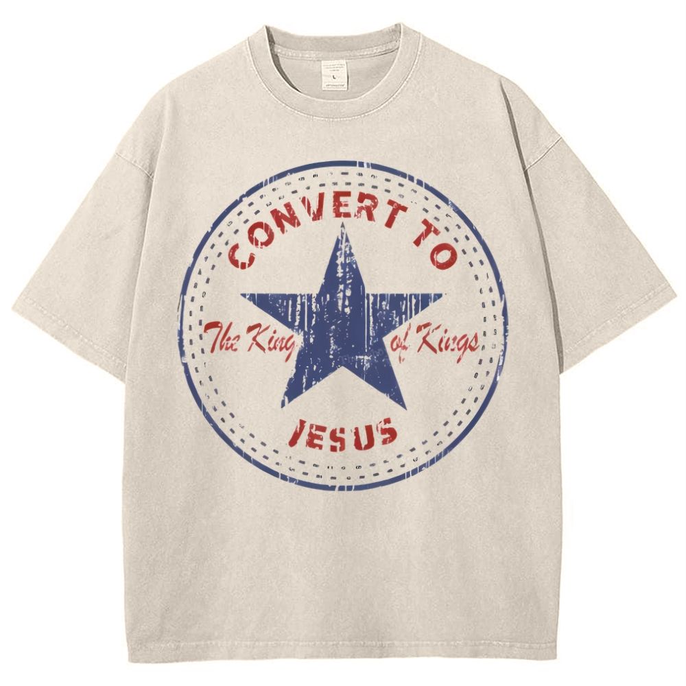 Convert To Jesus Snowflake Vintage Washed T-Shirt