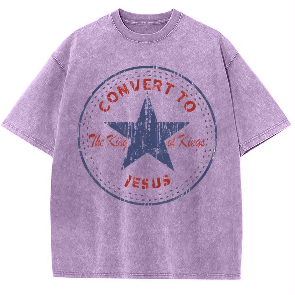 Convert To Jesus Snowflake Vintage Washed T-Shirt