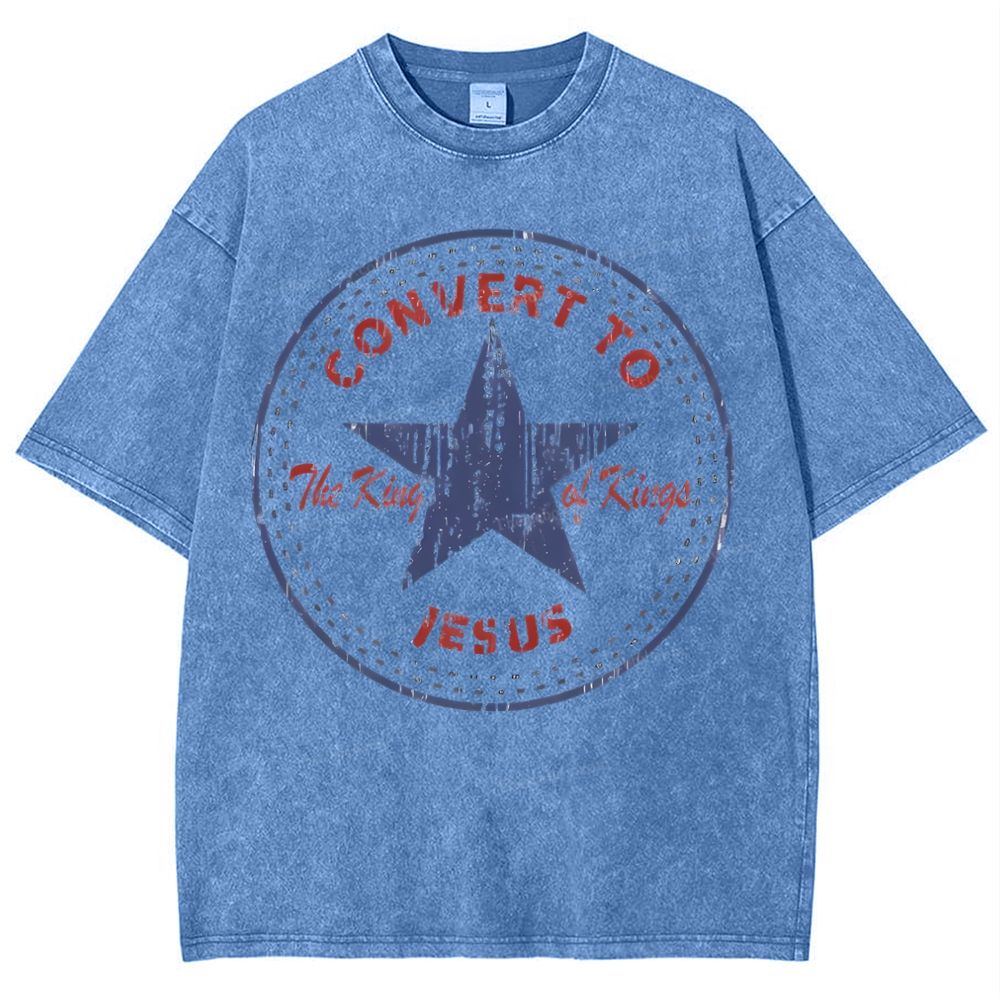 Convert To Jesus Snowflake Vintage Washed T-Shirt
