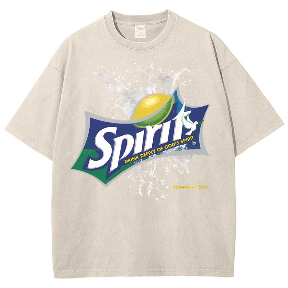 Drink Deeply Of God's Spirit Snowflake Vintage Washed T-Shirt