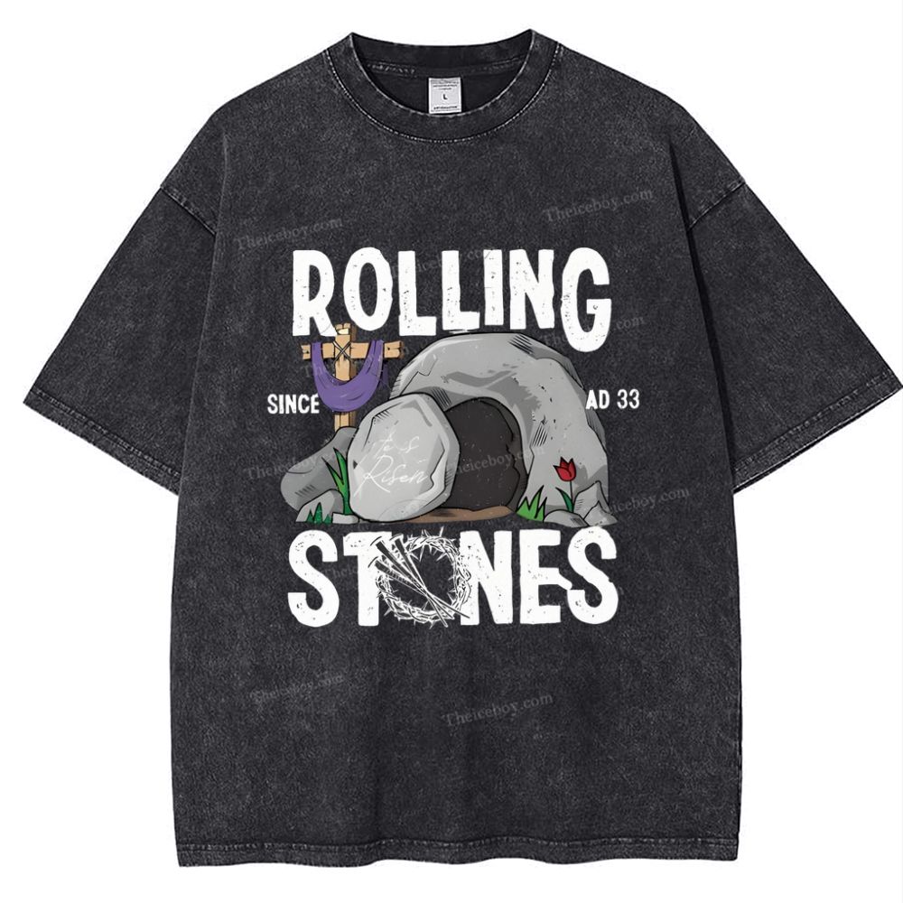 Original Rolling Stone Christ Snowflake Vintage Washed T-Shirt