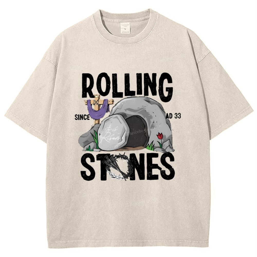 Original Rolling Stone Christ Snowflake Vintage Washed T-Shirt