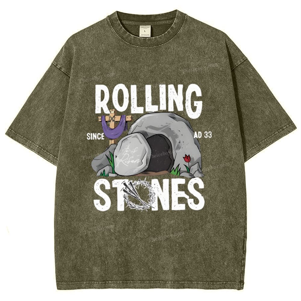 Original Rolling Stone Christ Snowflake Vintage Washed T-Shirt