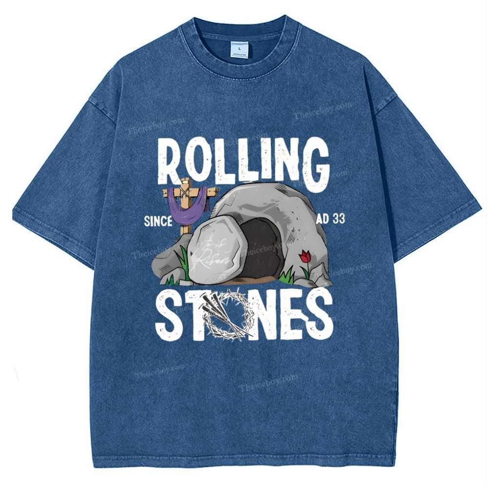 Original Rolling Stone Christ Snowflake Vintage Washed T-Shirt