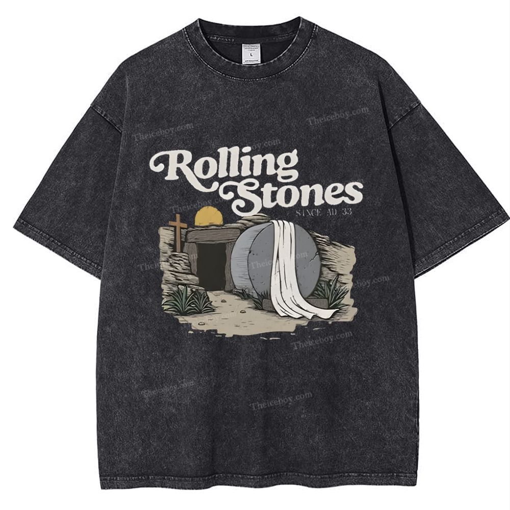 Original Rolling Stone Christ Snowflake Vintage Washed T-Shirt