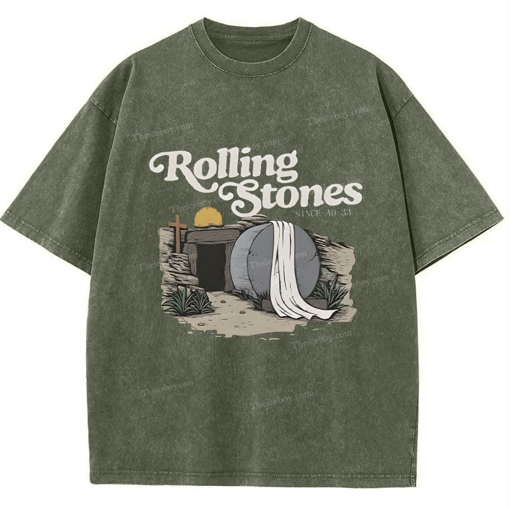 Original Rolling Stone Christ Snowflake Vintage Washed T-Shirt