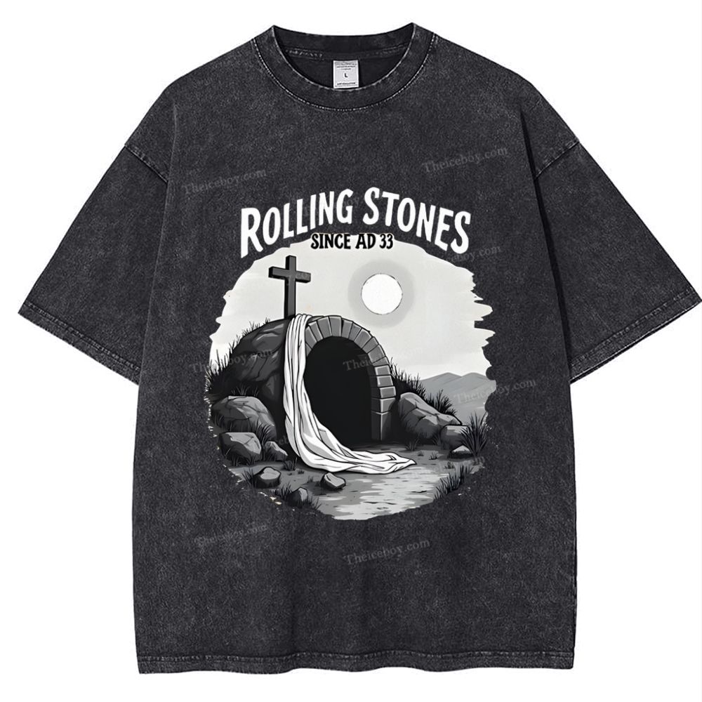 Original Rolling Stone Christ Snowflake Vintage Washed T-Shirt