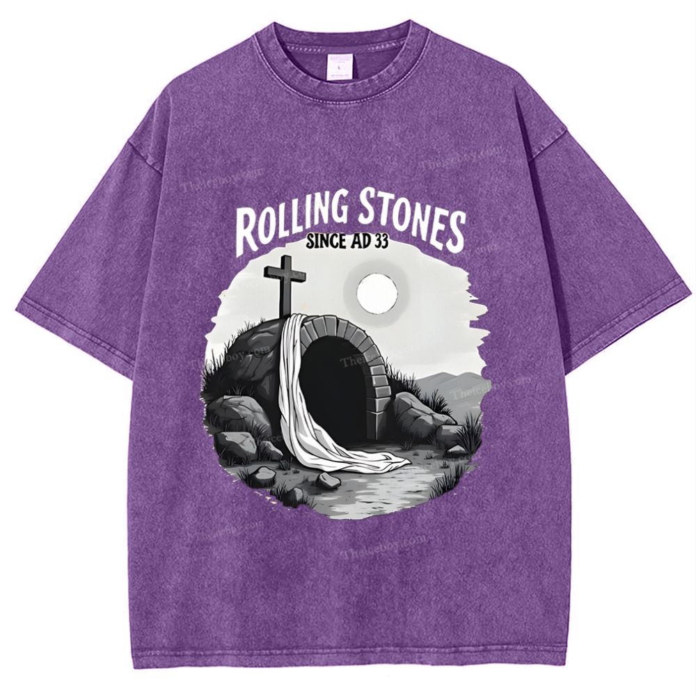 Original Rolling Stone Christ Snowflake Vintage Washed T-Shirt