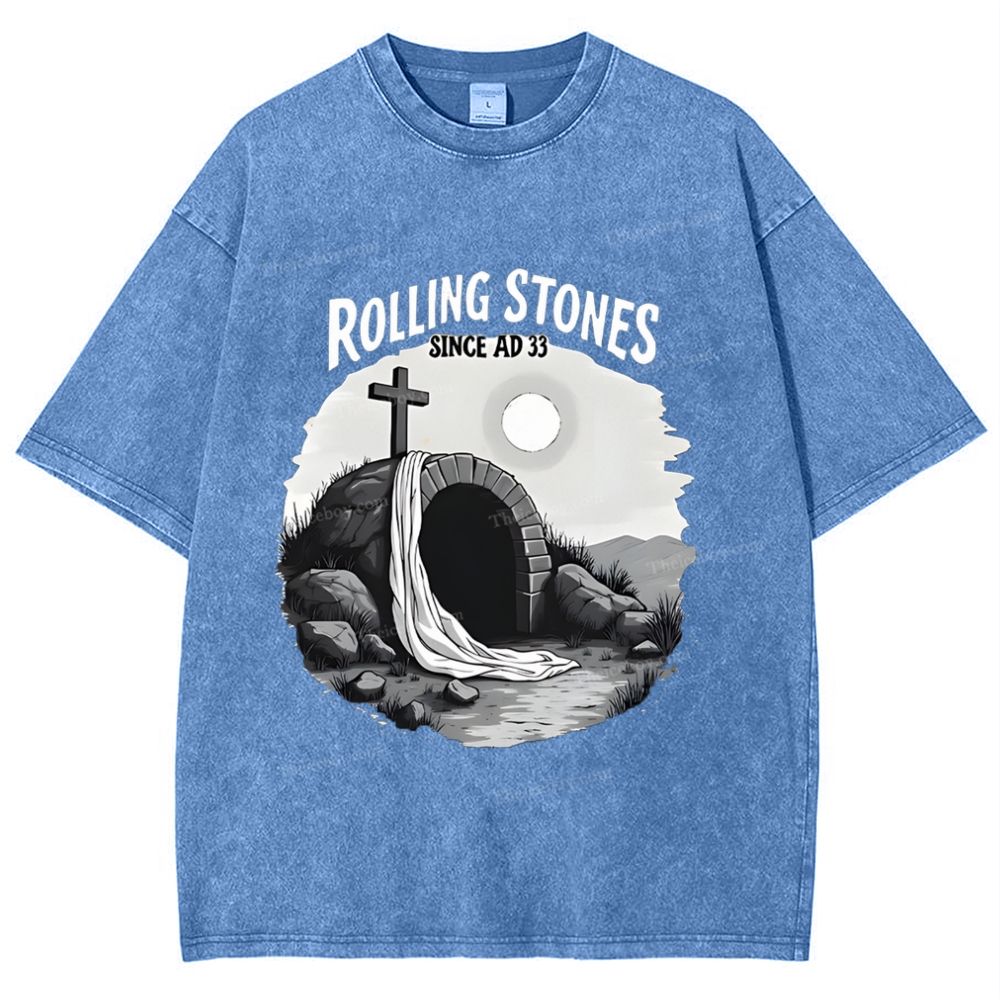 Original Rolling Stone Christ Snowflake Vintage Washed T-Shirt