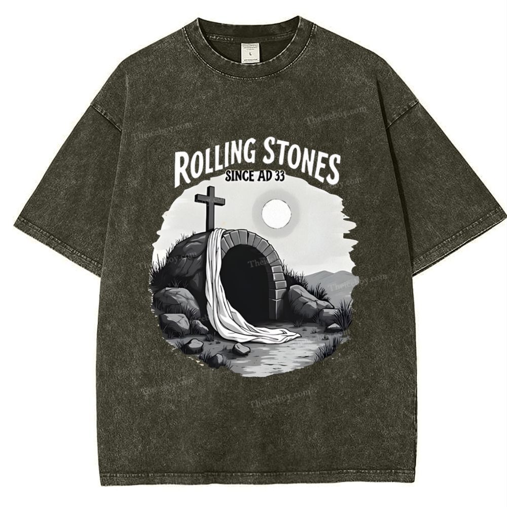 Original Rolling Stone Christ Snowflake Vintage Washed T-Shirt