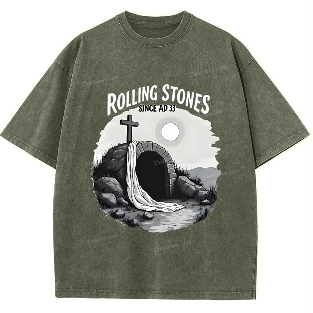 Original Rolling Stone Christ Snowflake Vintage Washed T-Shirt