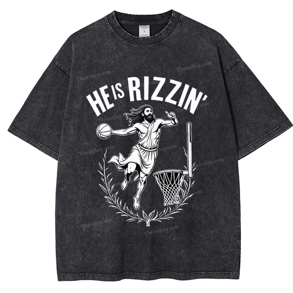 He Is Rizzin Snowflake Vintage Washed T-Shirt