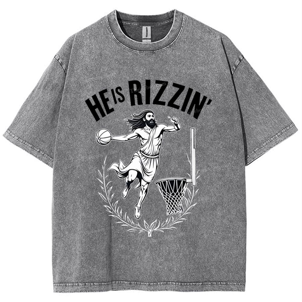 He Is Rizzin Snowflake Vintage Washed T-Shirt