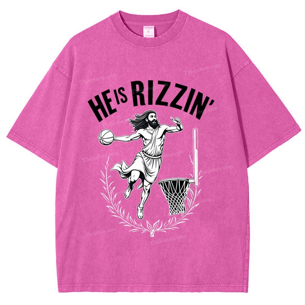 He Is Rizzin Snowflake Vintage Washed T-Shirt