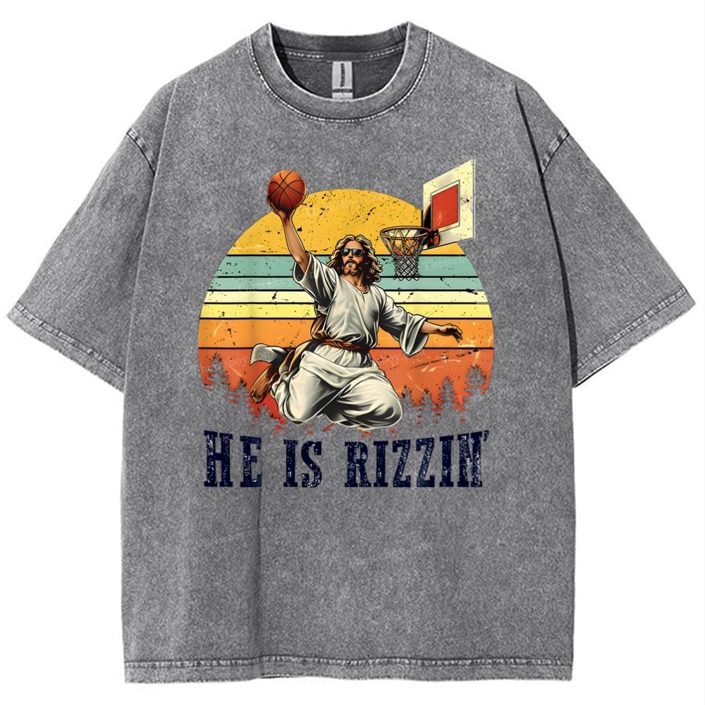 He Is Rizzin Snowflake Vintage Washed T-Shirt