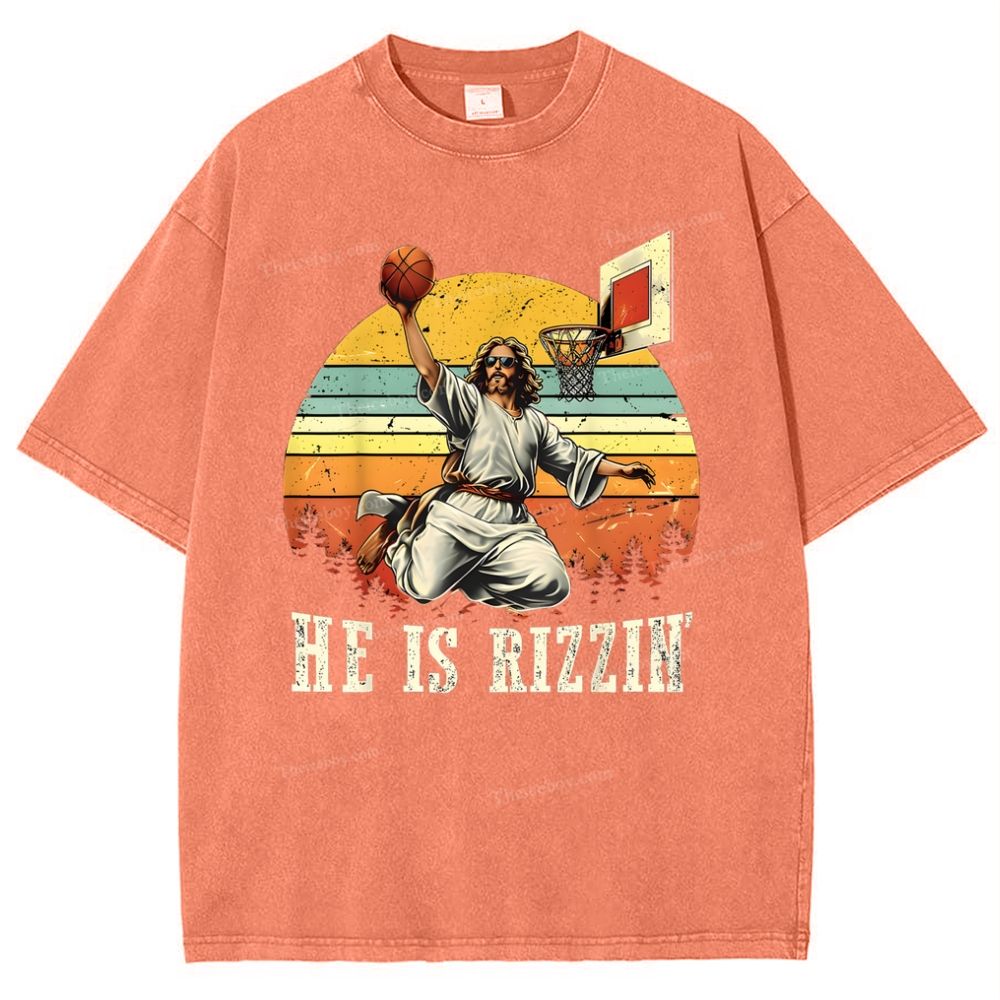 He Is Rizzin Snowflake Vintage Washed T-Shirt
