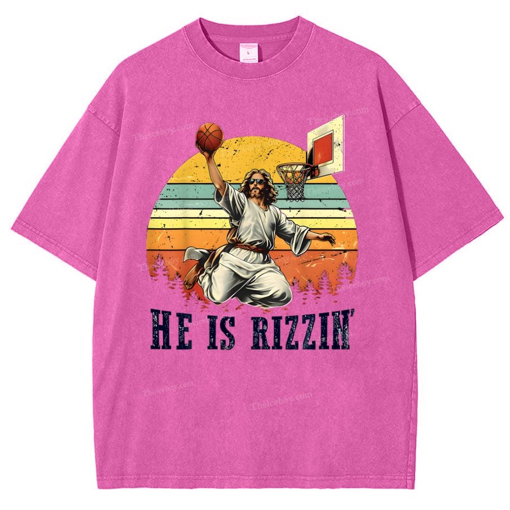 He Is Rizzin Snowflake Vintage Washed T-Shirt