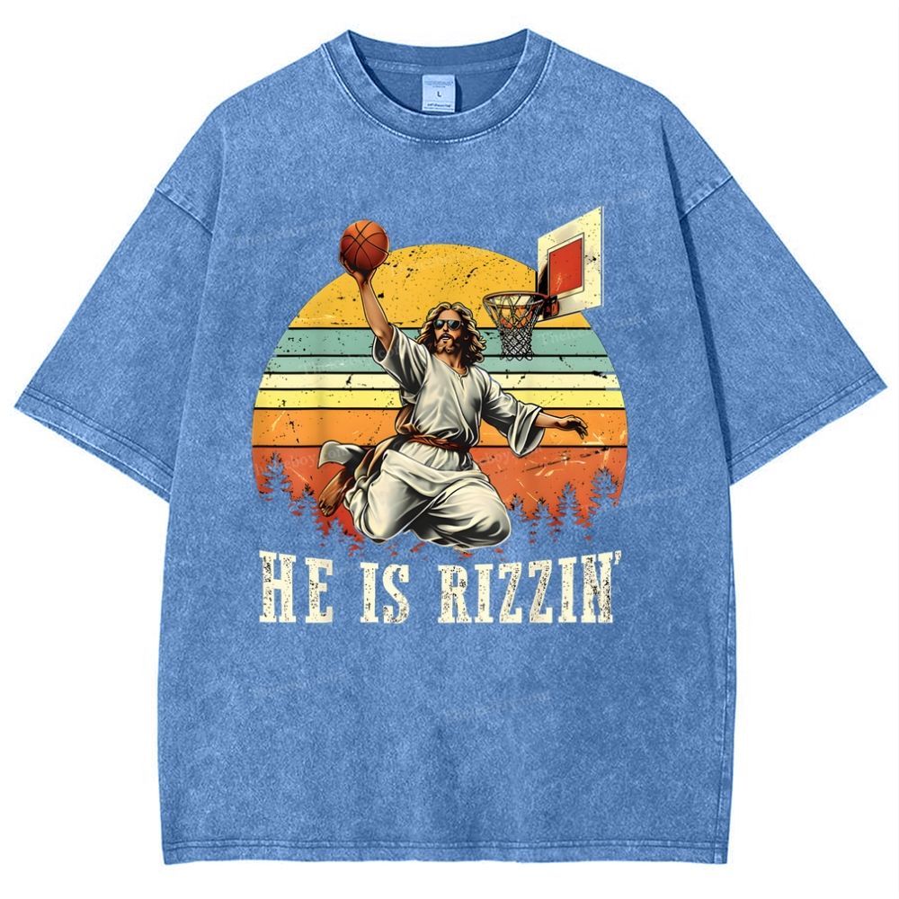 He Is Rizzin Snowflake Vintage Washed T-Shirt